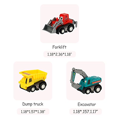 Vehículos de Construcción Mini Coches Juguetes Niños Set de Camiones Niña 3 4 5 Años (9 Pedazos)
