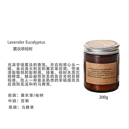 Vela Perfumada En Forma De Copa Cera De Soja Fragancia Ecológica para El Dormitorio Calmante Decoración para El Hogar Sin Humo Sin Dormir 7 * 12 Cm Eucalipto Lavanda