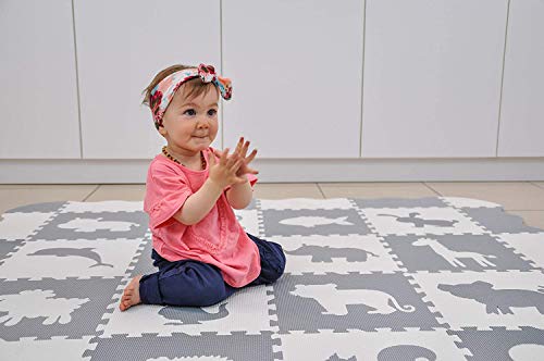 VeloVendo® Alfombra Puzzle Infantiles 40% más Gruesa Que la Alfombra de Rompecabezas Normal con Certificado CE | Suelo de Espuma EVA | Tapete de Juego | Alfombra Suave para Bebé (Animales)