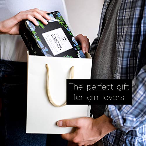 Vemacity The Ultimate - Kit para hacer ginebras, 13 botánicos para crear 10 deliciosas botellas de ginebra, incluye una cuchara, un jigger y un libro de recetas Accesorios de plata