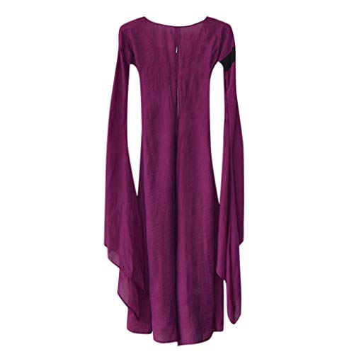 VEMOW Stido Mujer 2019 Verano Medio Largo De Manga Larga De Manga Larga Retro GóTico Medieval OtoñO Invierno para Mujer Noche Ceremonia Fiest(Púrpura,S)