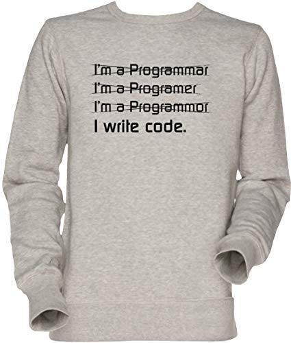 Vendax Teevolution I Write Code Unisexo Hombre Mujer Sudadera Jersey Gris Men's Women's Jumper Sweatshirt Grey