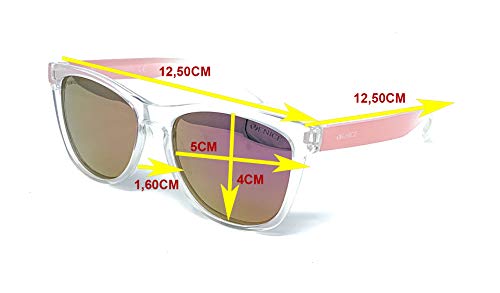 VENICE EYEWEAR OCCHIALI Gafas de sol Polarizadas para niño (Rosa-Transparente)