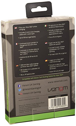 Venom Twin Rechargable Battery Packs - cajas de video juegos y accesorios (Negro) Black