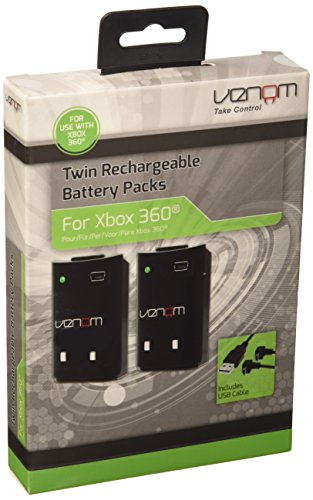 Venom Twin Rechargable Battery Packs - cajas de video juegos y accesorios (Negro) Black