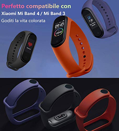 Ventdest Correas para Xiaomi Mi Band 4 / Mi Band 3 Pulsera Banda, (5 PCS) Pulseras Reloj Silicona Banda para Xiaomi Mi Band 3 / Mi Band 4