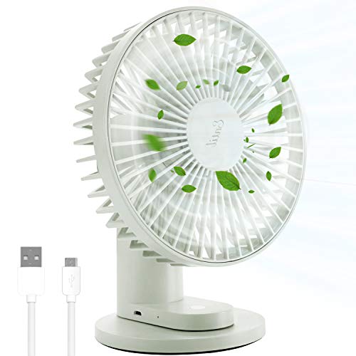 Ventilador de Escritorio USB, Entil Ventilador Portátil sin Ruido con 3 Velocidades y Flujo de Aire Silencioso y Potente Abrazadera Fuerte, Rotación de 90°, para Viaje Acampada Pesca Navegación Hogar