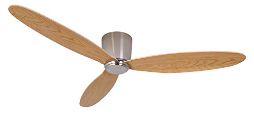 Ventilador de techo Airfusion Radar – Ventilador moderno con aspas de madera contrachapada ultraligeras con aspecto de teca – con modo de invierno – Incluye mando a distancia – Diseño muy elegante