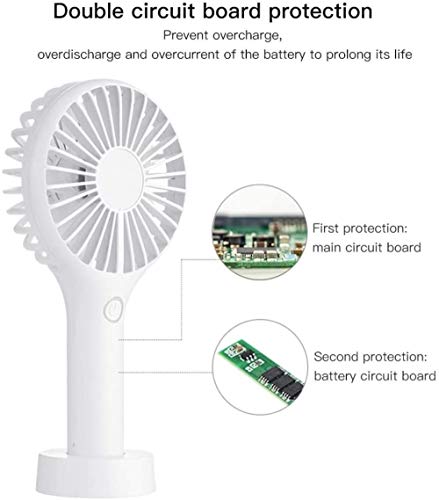Ventilador del bolsillo, ventilador de la mano, mini Suspensión silencioso ventilador con 3 Velocidad ajustable USB recargable portátil ventilador del escritorio for el hogar, oficina y el recorrido,