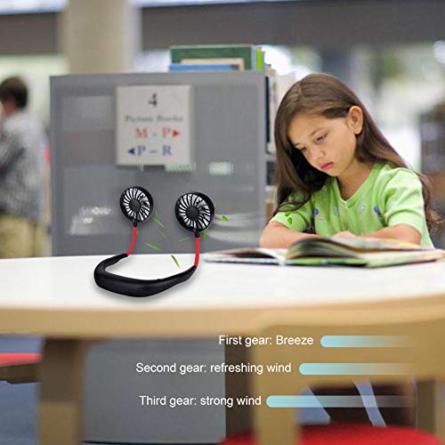 Ventilador Portatil, Ventilador de Cuello, Mini Ventilador de Mano, Mini Ventilador Portátil Recargable USB Ventilador Deportivo Ventilador de Cuello Personal 3 Velocidades y Rotación de 360 ​​Grados