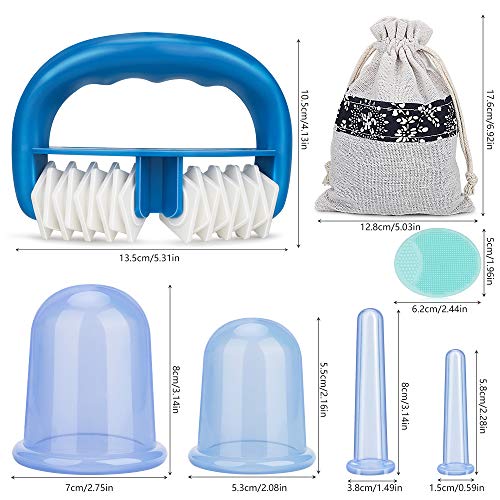 Ventosas Celulitis, Tazas Anticelulitis con Ventosas Corporales, Ventosas Faciales, Ventosas Oculares y Cepillo Facial, Drenaje Linfático o Alivio Natural del Dolor para Cara Cuello Espalda Piel