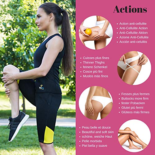 VeoFit Short de Sudoración Adelgazante Talla XXL – Objetivo Vientre Llano, Muslos Delgados y Nalgas Tonificadas - OFRECIDOS: Funda + Guía per Ponerse en Forma con Programa Fitness y Nutrición