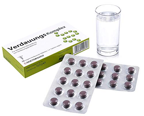 Verdauungs Komplex | Píldoras Digestivas para la Hinchazón, la Indigestión, Los Calambres y el Estreñimiento| Veganas, Sin Gluten y sin Lactosa