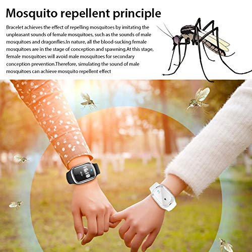 VERLOCO 2 En 1 Pulsera Electrónica Ultrasónica Repelente De Mosquitos, Reloj Electrónico Recargable USB Antimosquitos para Niños Y Adultos, Repelente De Mosquitos Físico/Seguridad Y Salud
