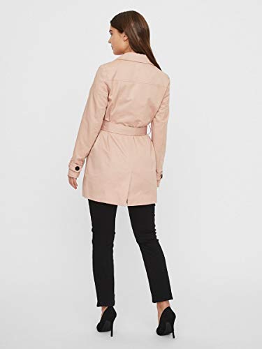 Vero Moda Vmabbysofia 3/4 Trenchcoat Boos Gabardina, Rosa, M para Mujer