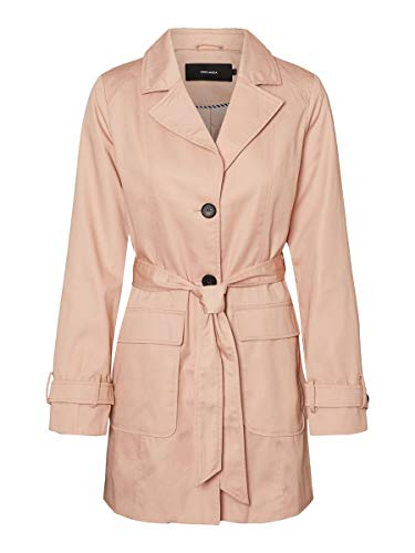 Vero Moda Vmabbysofia 3/4 Trenchcoat Boos Gabardina, Rosa, M para Mujer