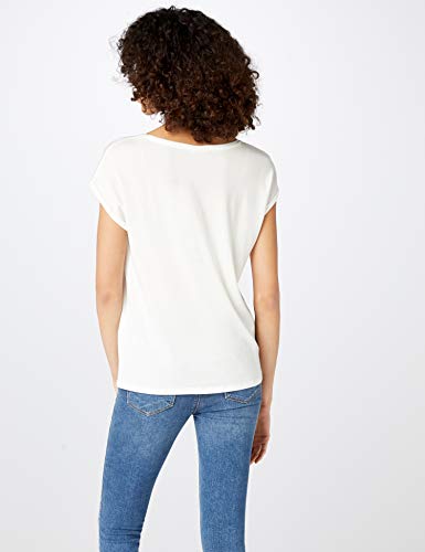 Vero Moda Vmava Plain Ss Top Ga Noos, Camiseta para Mujer, Blanco (Snow White Snow White), 36 (Talla del fabricante: Small)