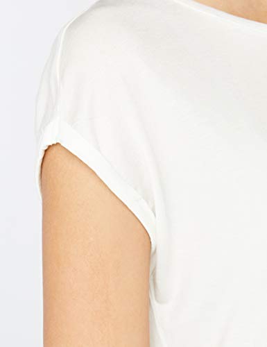Vero Moda Vmava Plain Ss Top Ga Noos, Camiseta para Mujer, Blanco (Snow White Snow White), 36 (Talla del fabricante: Small)