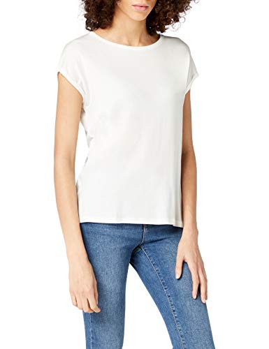 Vero Moda Vmava Plain Ss Top Ga Noos, Camiseta para Mujer, Blanco (Snow White Snow White), 36 (Talla del fabricante: Small)