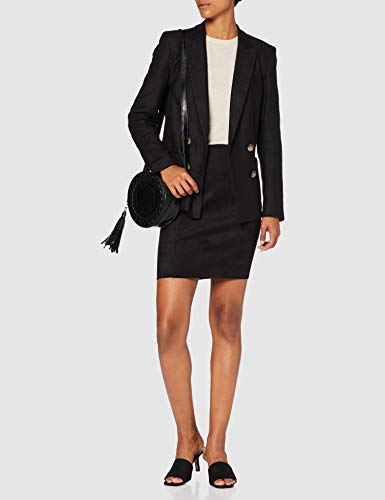 Vero Moda VMCAVA HW Faux Suede Skirt JRS Boo Falda Informal de Negocios, Negro, L para Mujer