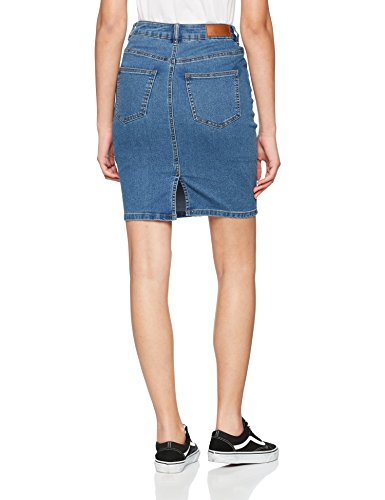 Vero Moda Vmhot Nine HW Dnm Pencil Skirt Mix Noos Falda, Azul (Medium Blue Denim Medium Blue Denim), 38 (Talla del Fabricante: Medium) para Mujer