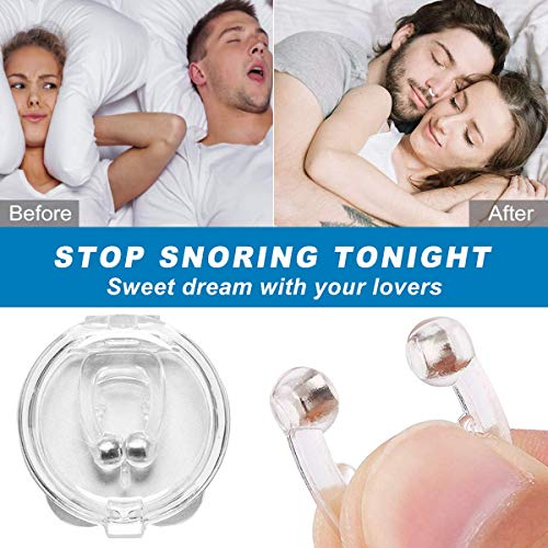 [Versión 2020]Dilatador Nasal Anti-Ronquidos WAGISLEEP, Antironquidos Clip Nasal Magnético Nose Clip Silicona, Dejar de roncar, Mejora la Respiración Nariz Clip para Ayudar a Dormir Apnea Del Sueño