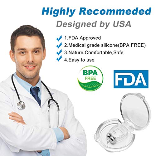 [Versión 2020]Dilatador Nasal Anti-Ronquidos WAGISLEEP, Antironquidos Clip Nasal Magnético Nose Clip Silicona, Dejar de roncar, Mejora la Respiración Nariz Clip para Ayudar a Dormir Apnea Del Sueño