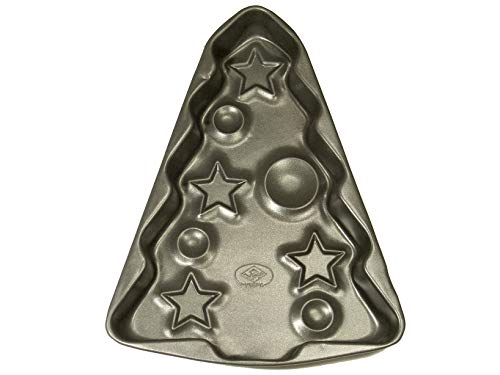 Vespa - Molde para tartas con forma de árbol de Navidad antiadherente, de aluminio, color negro, único