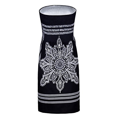 Vestido de Playa para Mujer, Verano Sin Tirantes de Hombro Mujer Bohemia Falda Casual Estampado Floral Colorido Mini Vestidos