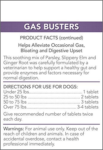 Vet's Best Gas Busters Suplementos para Perros para Gases, distensión Abdominal, Alivio del estreñimiento y Ayuda para la digestión para Perros 1 Unidad 280 g