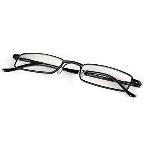 VEVESMUNDO Gafas de Lectura Hombres Mujer Metal Portátil Ligeras Vista Presbicia Anteojos Para Lejos Leer Con Funda 1.0 1.5 2.0 2.5 3.0 3.5 4.0
