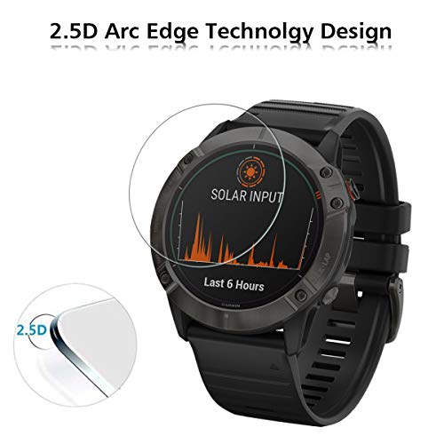 VGUARD 4 Unidades Protector de Pantalla para Garmin Fenix 6X Pro y Sapphire Editions 51mm, Cristal Vidrio Templado Premium para Garmin Fenix 6X Pro y Sapphire Editions 51mm