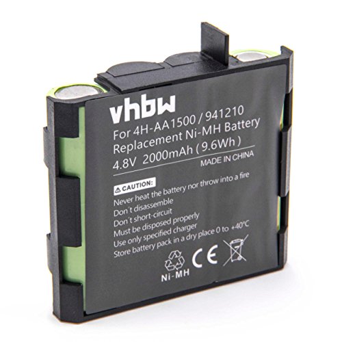 vhbw NiMH batería 2000mAh (4.8V) para tecnología médica como estimulador muscular Compex Fit 1.0, Fit 3.0, Full Fitness, FullFitness, Mi, Mi-Fitness