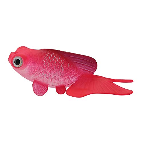 ViaGasaFamido Peces Artificiales de Acuario, simulación de Silicona, Peces pequeños Artificiales con Ventosa, simulación Artificial vívida, pecera, Agua, Paisaje, decoración(Pez Rojo)