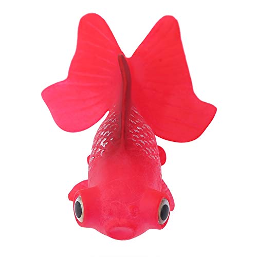 ViaGasaFamido Peces Artificiales de Acuario, simulación de Silicona, Peces pequeños Artificiales con Ventosa, simulación Artificial vívida, pecera, Agua, Paisaje, decoración(Pez Rojo)