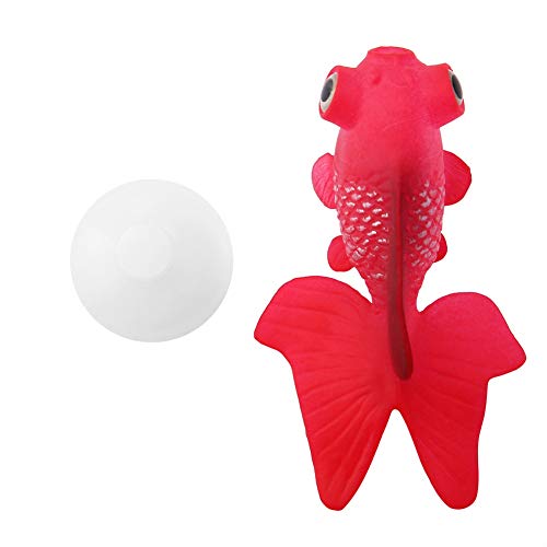 ViaGasaFamido Peces Artificiales de Acuario, simulación de Silicona, Peces pequeños Artificiales con Ventosa, simulación Artificial vívida, pecera, Agua, Paisaje, decoración(Pez Rojo)