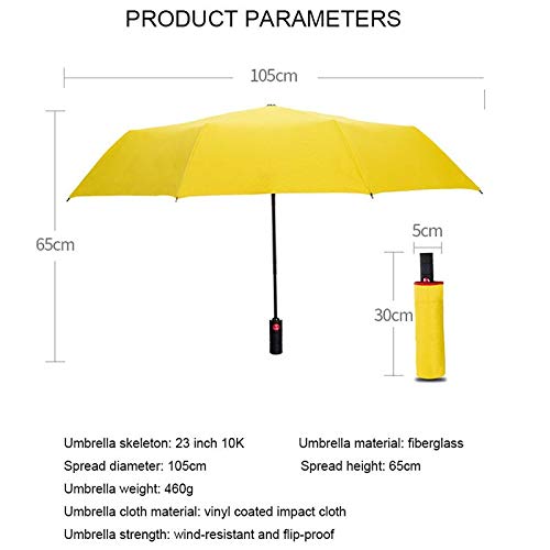 Viajes paraguas paraguas plegable compacto duradero lluvia del paraguas portátil con revestimiento de teflón reforzado con dosel, Nueva automático lleno de negocios paraguas plegable de tres Hombre Mu