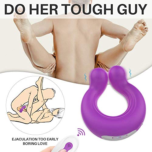 Vibradór de Control Remoto para Mujer Pareja, Nestorm Anilló Vibrạdór Paréja para Estimulación del Péné y el Clítóris con 9 Vibration Mode Juguétés Séxual en Paréjas (Púrpura)