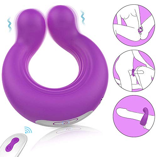 Vibradór de Control Remoto para Mujer Pareja, Nestorm Anilló Vibrạdór Paréja para Estimulación del Péné y el Clítóris con 9 Vibration Mode Juguétés Séxual en Paréjas (Púrpura)