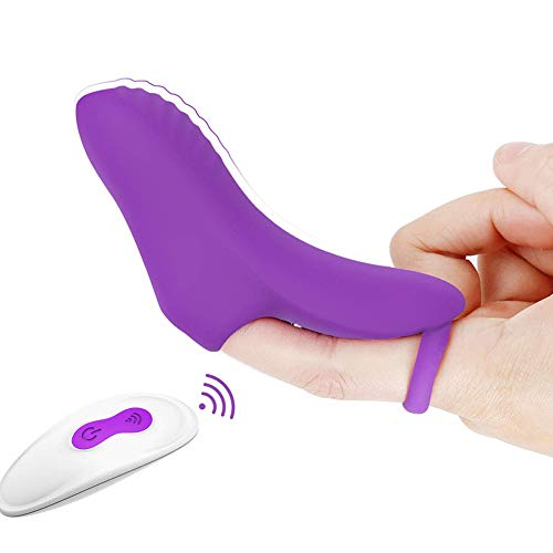 Vibrạdórés de Dedó para Mujer, Vibrạdór de Control Remoto con 9 Modos de Vibración Juguétés Séxuạlés Estimulạdór Puntó G Clítóris USB Recargable Impermeable para Mujer Pareja (Púrpura)