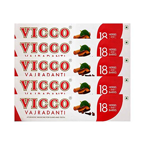 Vicco Vajradanti ToothPaste 100gm Ayurvedic For Gum and Teeth (Pack of 5)