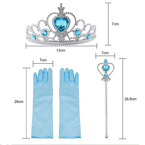 Vicloon 10Pcs Upgrade Princesa Vestir Accesorios - Peluca/Corona/Sceptre/Guantes para Niña