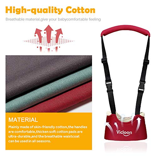 Vicloon Andador Arnés Tirantes Con Correa de Bebé Walking Rings Para Aprender A Andar Doble Función Doble Protección