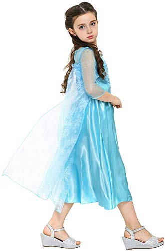 Vicloon - Disfraz de Princesa Elsa - Reino de Hielo - Vestido de Cosplay de Carnaval, Halloween y la Fiesta de Cumpleaños