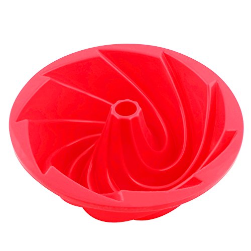 Vicloon Molde Bizcocho Savarín Hondo, 25 x 9 cm Molde/Forma/Tartas Molde Silicona Antiadherente para Hornear, Tarta, Galletas - Insipido e Inoloro