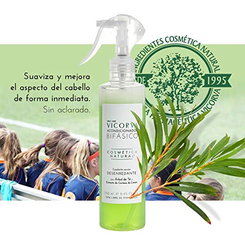 VICORVA ACONDICIONADOR BIFÁSICO | Árbol de Té y Extracto de Corteza de Limón | Protección y suavidad para tu cabello | 250ml