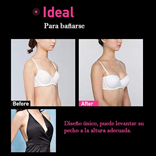 VicSec Sujetador Adhesivo Silicona, Copa Invisible Push Up sin Tirantes Nudebra Uso en Vestido de Boda, Vestido de Noche, Festivales para Mujer Sostén Cómodo Reutilizable (Copa Grande para C,D,E)