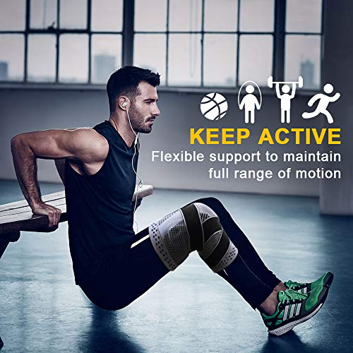 Victoper Rodillera Profesional (versión Mejorada) Flexible y Transpirable, Modelo Universal, para Crossfit, Voleibol, Baloncesto, fútbol, Deporte [Talla L]