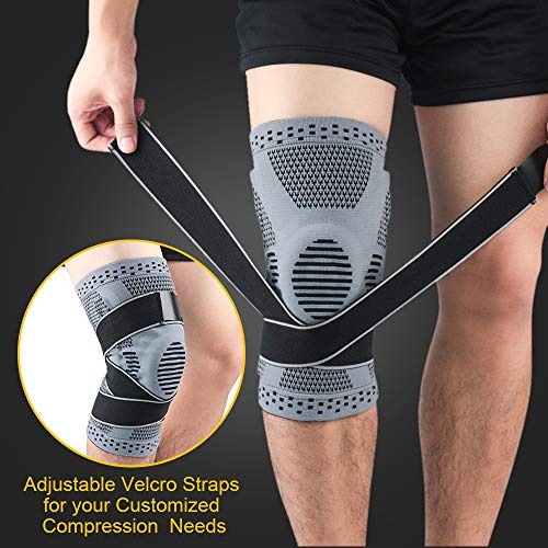 Victoper Rodillera Profesional (versión Mejorada) Flexible y Transpirable, Modelo Universal, para Crossfit, Voleibol, Baloncesto, fútbol, Deporte [Talla L]