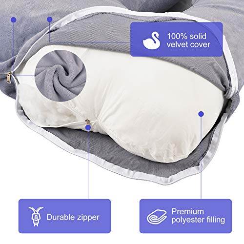 Victostar Almohada para el embarazo Almohada de maternidad de cuerpo completo en forma de U para mujeres embarazadas con funda lavable Premium Tamaño 57 "